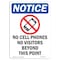 Signmission OSHA Notice, 5" Height, No Cell Phones No Sign With Symbol, 5" X 3.5", Portrait OS-NS-D-35-V-14427 - alternate 1